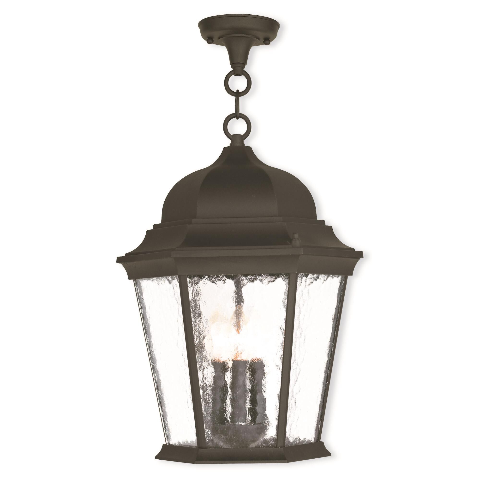 Hamilton 20 Inch Tall 3 Light Outdoor Hanging Lantern by Livex Lighting